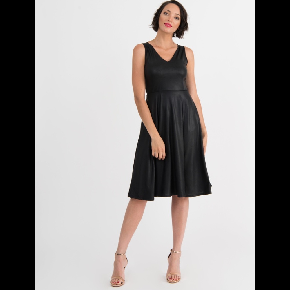 Black fit and flare dress